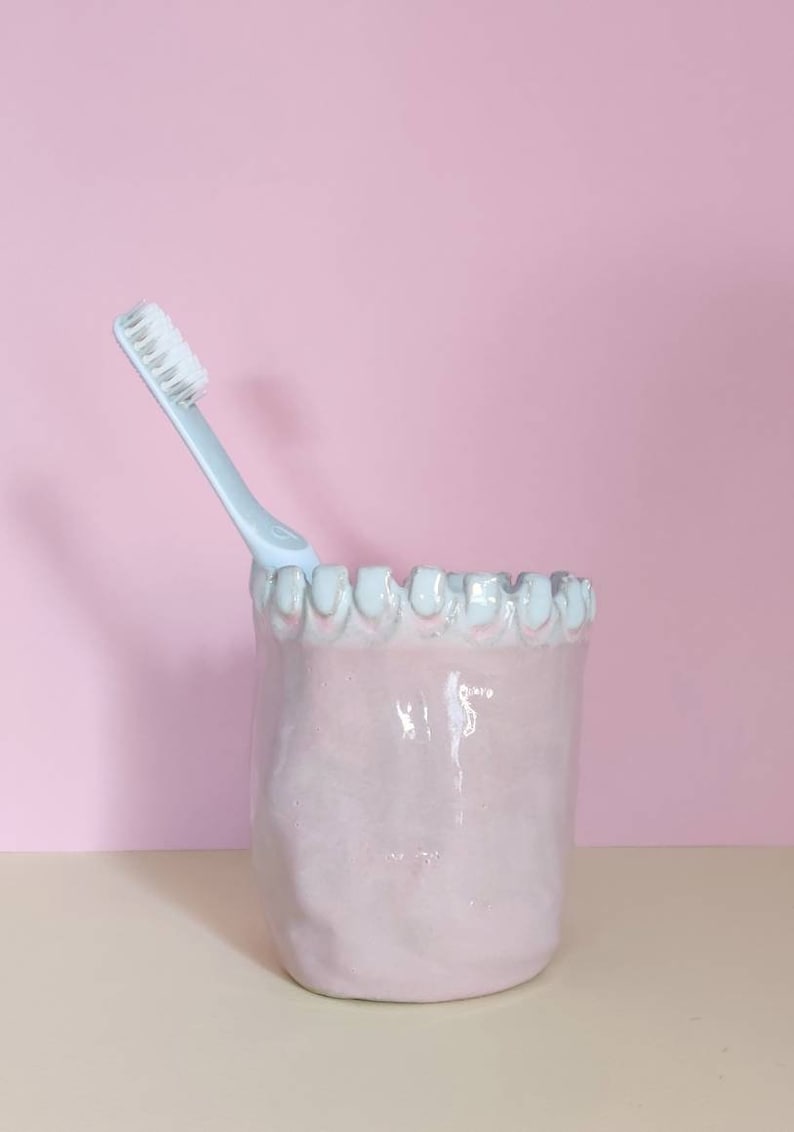 Ceramic Tooth Toothbrush Holder Etsy