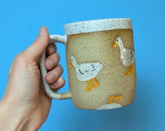 PRE ORDER Handmade Ceramic Silly Goose Mug with Customizable Option