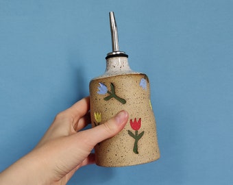 Handmade Ceramic Oil Cruet in Tulip