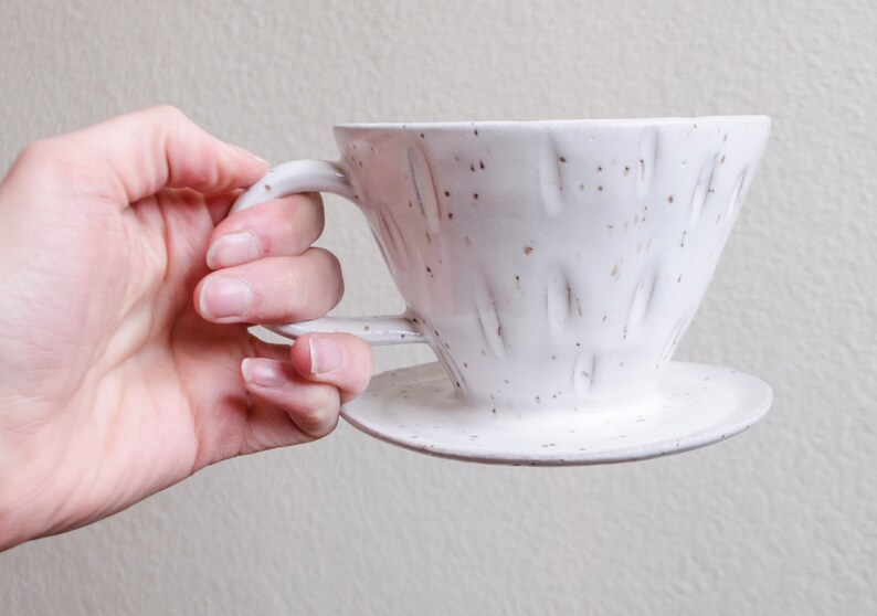 Ceramic Pour Over Cone in White