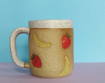 Seconds Sale! Handmade Ceramic Strawberry Banana Mug