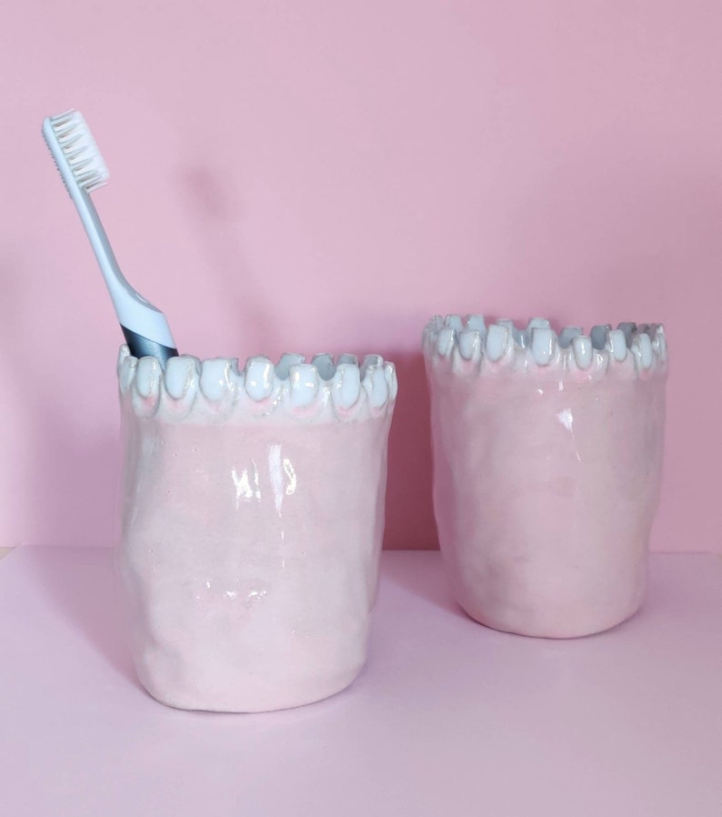 Ceramic Tooth Toothbrush Holder Etsy