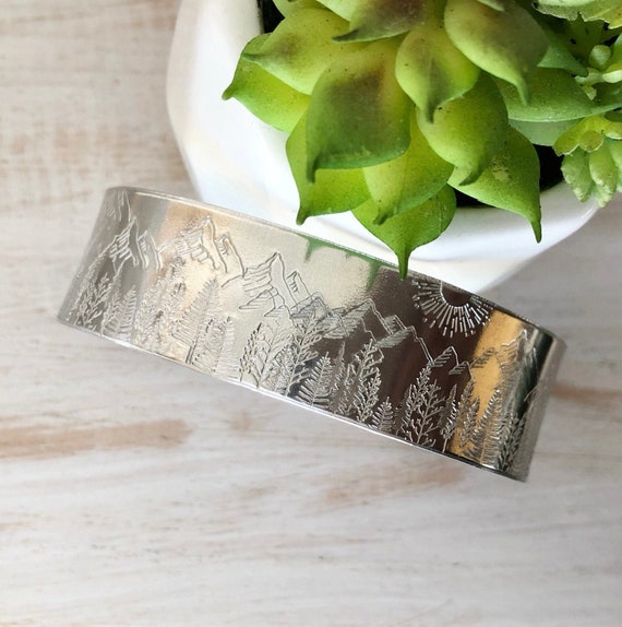 MOUNTAIN Bracelet Mountain Cuff Tree Bracelet Cuff Etsy Canada