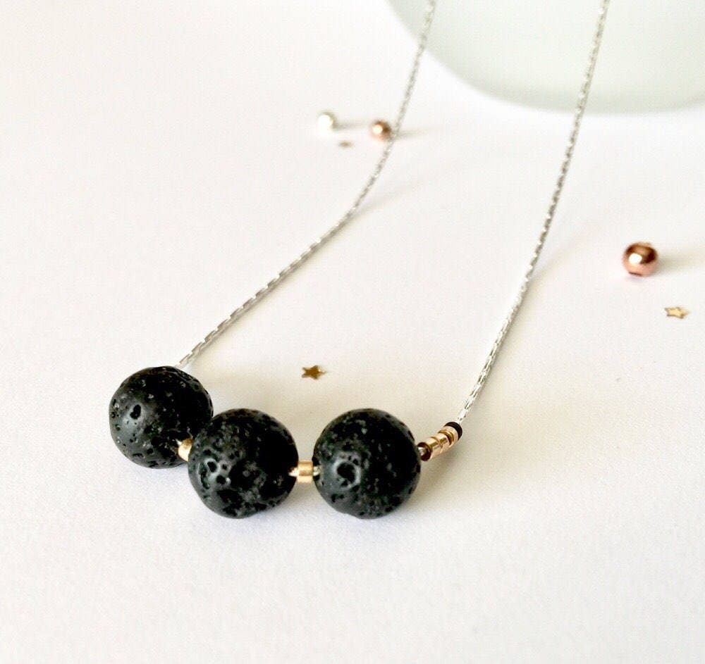 LAVA Stone Necklace Lava Bead Necklace Lava Rock Jewelry | Etsy Canada