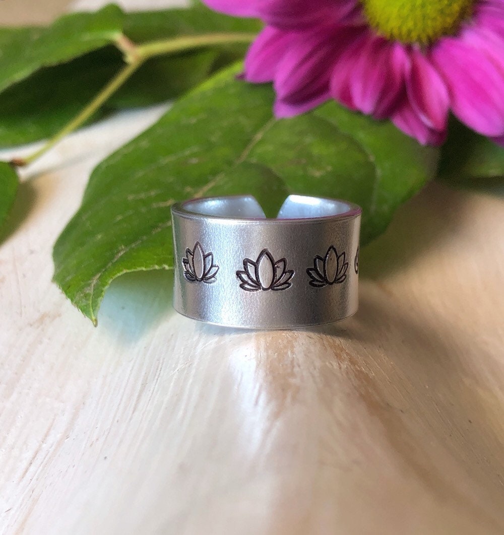 LOTUS Ring Lotus Jewelry Lotus Flower Ring Yoga Ring Etsy