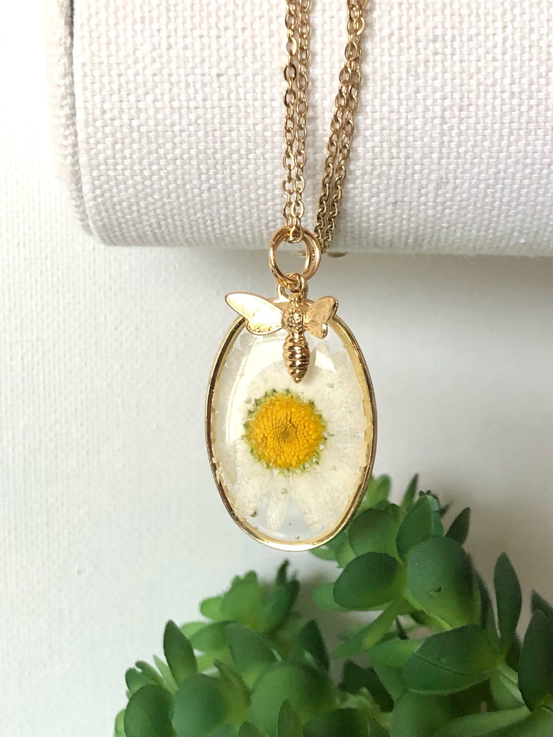 Dried Daisy Flower Necklace Pressed Flower Necklace Real - Etsy Canada