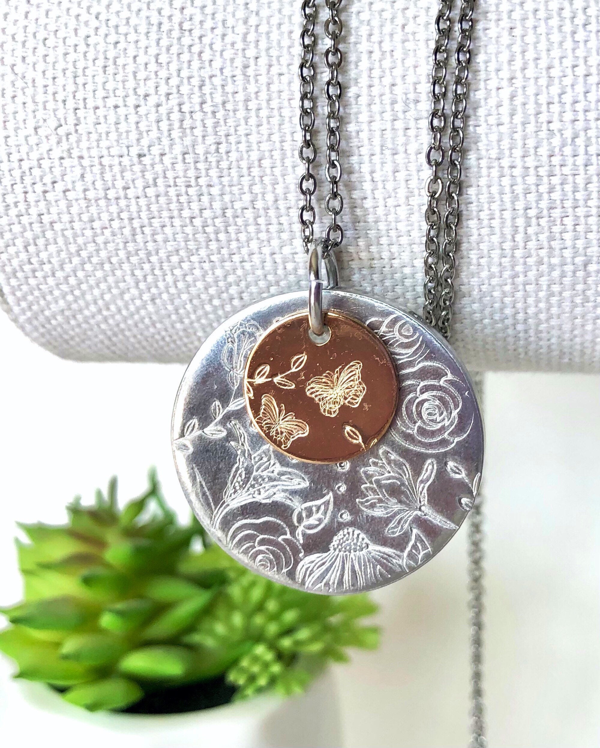WILDFLOWER Necklace Wildflower Jewelry Hand Stamped Etsy