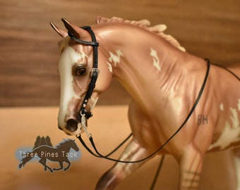 Deluxe One Ear Western Bridle for Traditional Model Horses (1:9 scale)