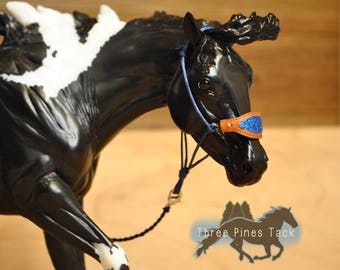 Cabezada de cuerda con muserola brillante para caballos de juguete