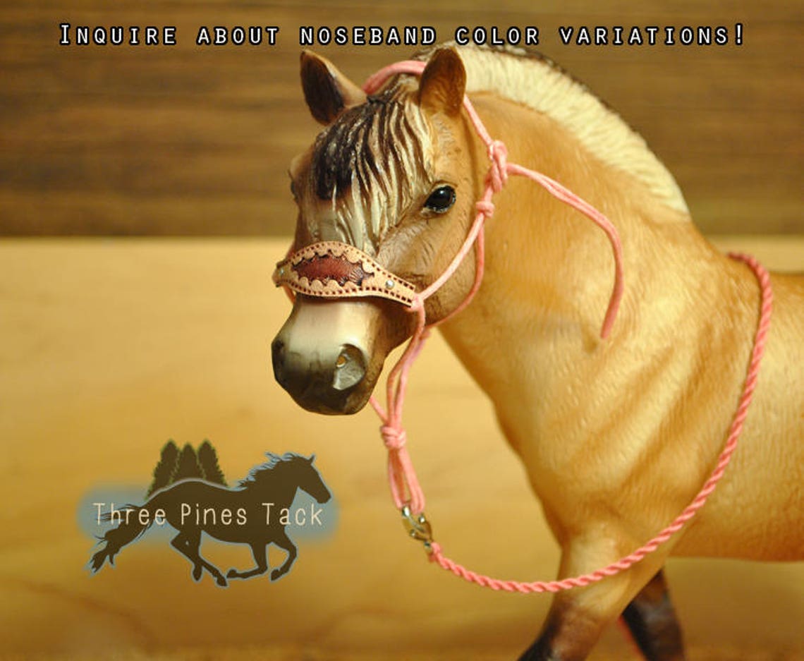 Tooled Bronc Noseband Rope Halter for Traditional Model Horses (1:9 ...