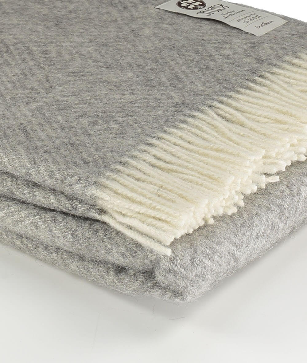 Donell Grey Undyed Scandinavian Wool Large Blanket Etsy