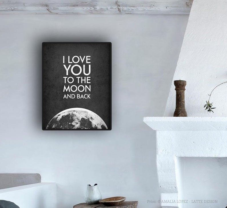 I Love You to the Moon and Back print Valentine/'s print Love poster San Valentine/'s gift Love print Gift for him Valentine/'s poster