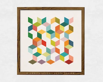 Geometric 3. Digital download. Mid-Century printable. Modern printable, geometric print, Mid-century print, Geometric wall art