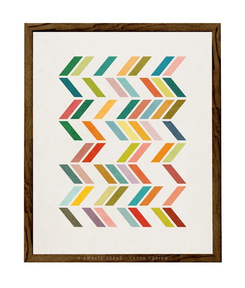 Slanted 3. Geometric Art Mid Century Print Geometric Wall Art Etsy UK