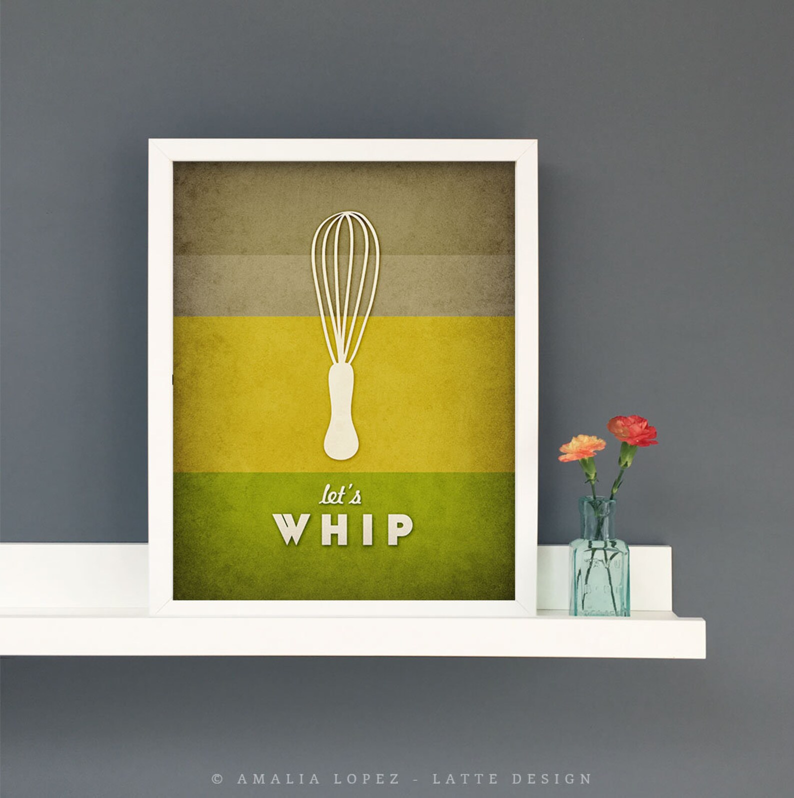 Green Kitchen art Green Kitchen print Green wall art for the Etsy