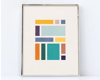 Rectangles 2. Geometric printable. Digital download. Geometric poster, Scandinavian print, modern print, abstract print, geometric art