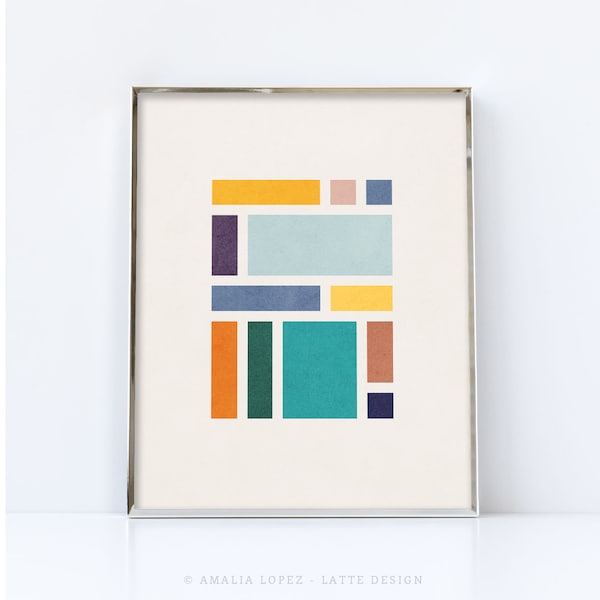 Rectangles 2. Geometric printable. Digital download. Geometric poster, Scandinavian print, modern print, abstract print, geometric art