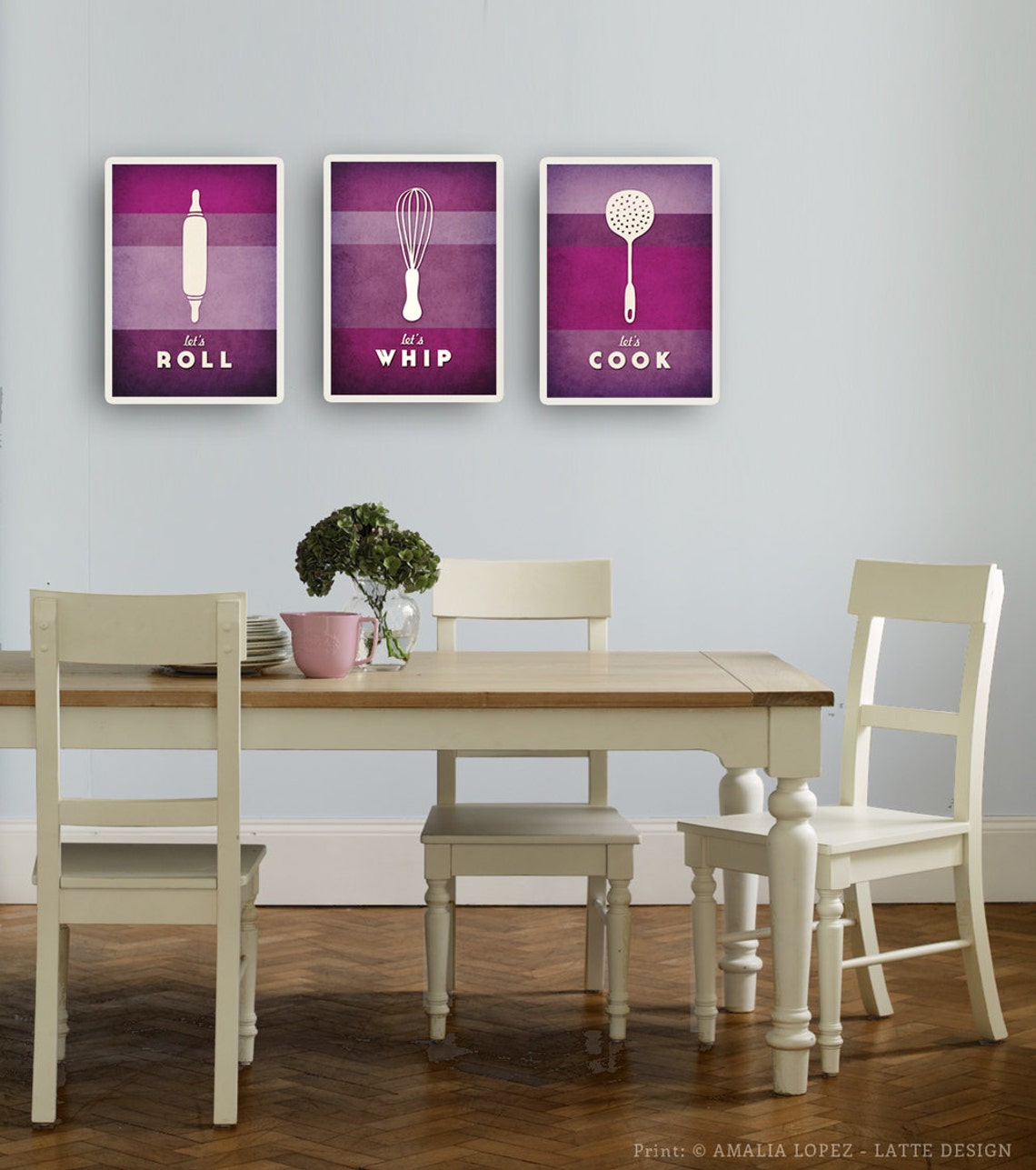 Kitchen Art. Set of 3 PRINTS. Kitchen Print. Typographic Etsy