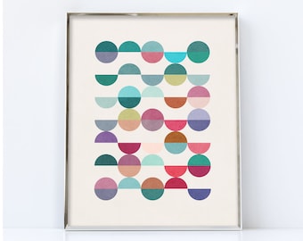 Equal Parts 1. Digital download. Geometric printable. Abstract poster, Geometric art, Minimalist print, Nordic design, Mid-century print