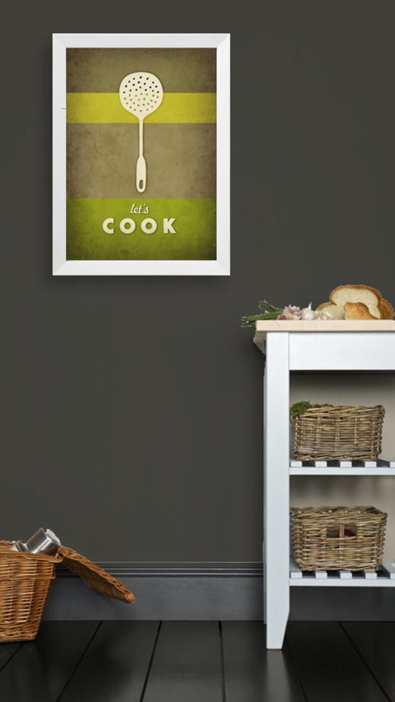 Green Kitchen art Green Kitchen print Green wall art for the Etsy