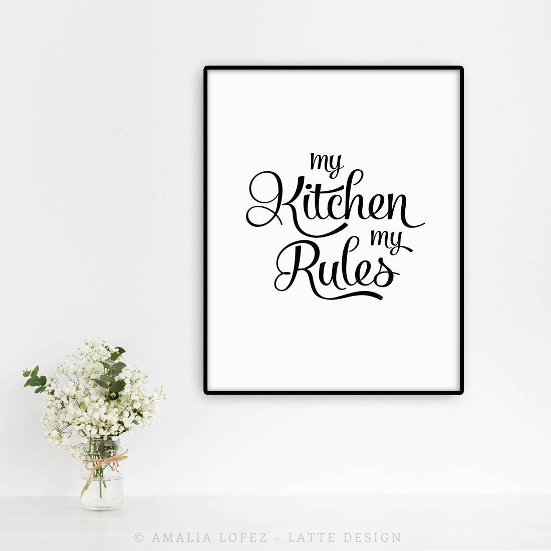 My kitchen my rules. Kitchen art kitchen wall decor kitchen | Etsy