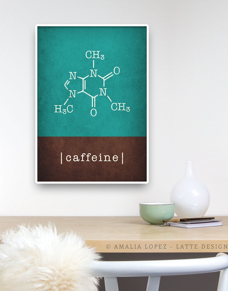 Caffeine Molecule Print. Kitchen Wall Art Coffee Print Coffee - Etsy
