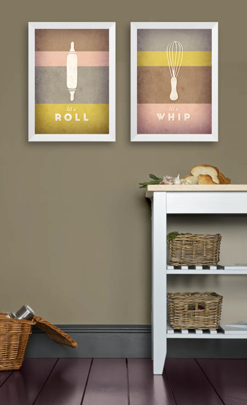 Set of 2 PRINTS. Kitchen Print Typographic Print Kitchen Etsy UK