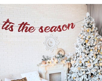 tis the season banner, tis the season, christmas decor, holiday decor, christmas banner, holiday banner, christmas party banner, party signs