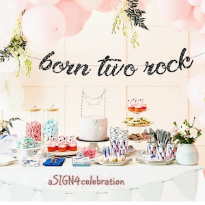 born two rock, two year old banner, two years old, two years old banner, two years old, born two rock banner, birthday banner, party banner