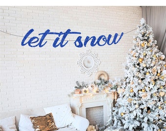 let it snow banner, let it snow, christmas banner, christmas decor, christmas party banner, christmas sign, let it snow sign, party banner