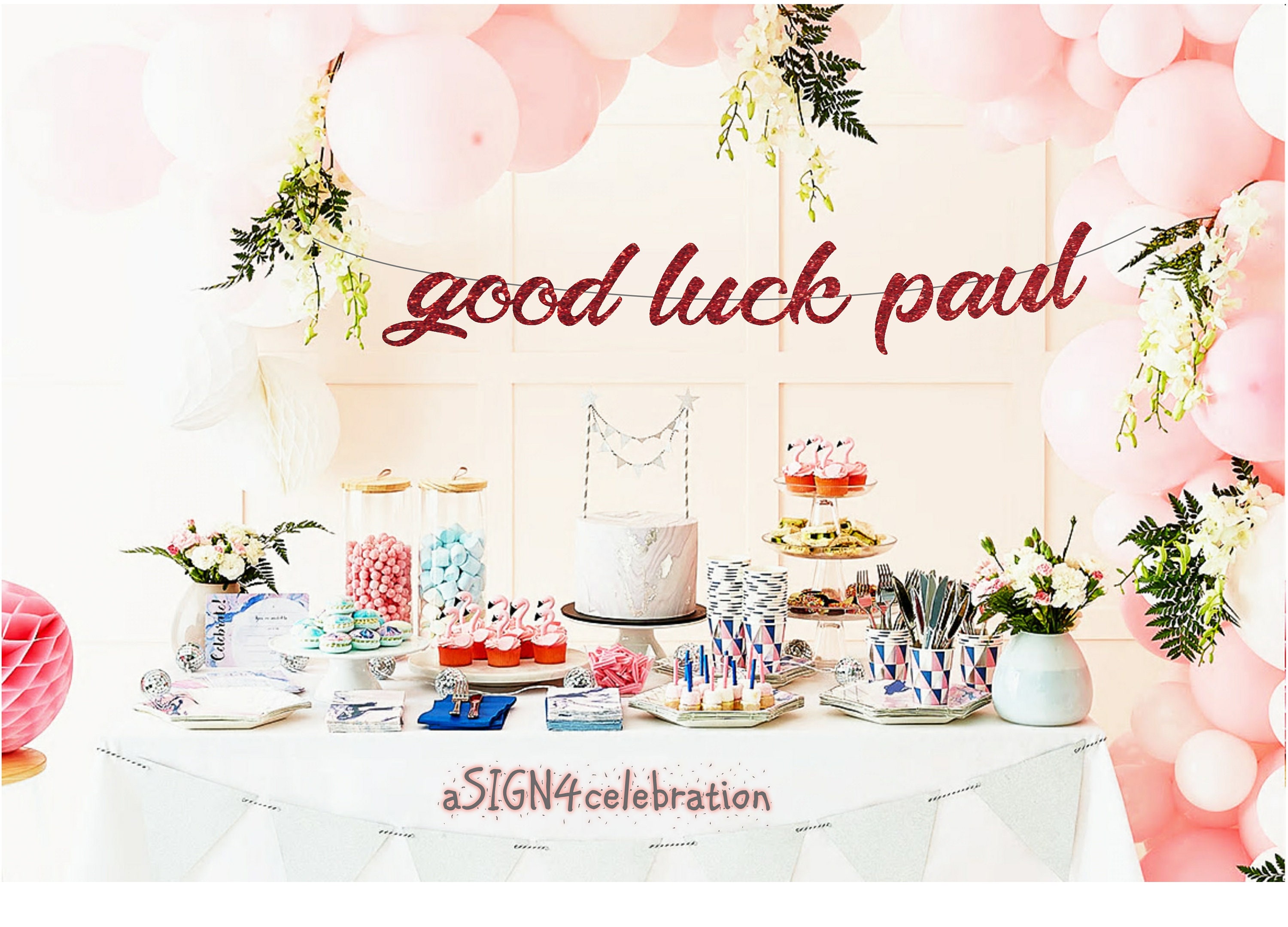 Good Luck Banner Custom Good Luck Banner Good Luck Party Etsy UK