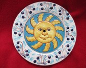 SALE Seymour Mann vintage ceramic china hand painted faience wall clock surround housing Soleil 1992-1993