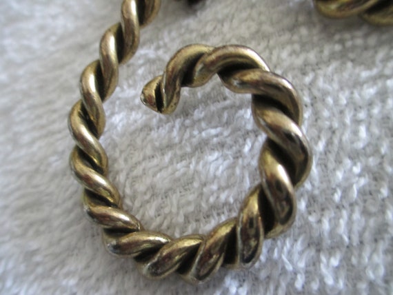 Vintage Les Bernard twisted rope gold tone earrin… - image 6