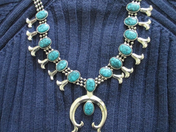 Goldette vintage faux turquoise and silver tone s… - image 5