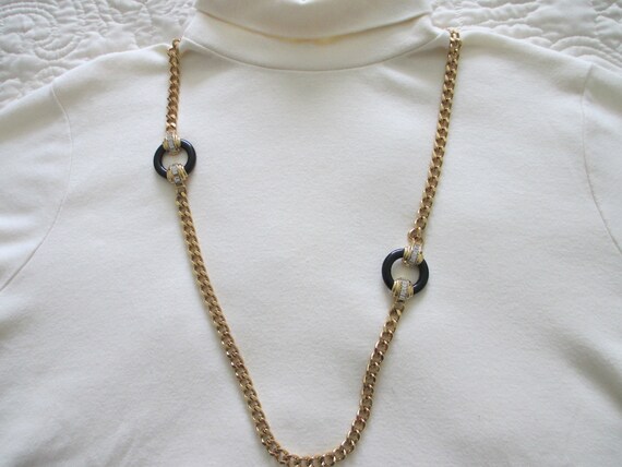 Gold tone vintage  36 "  heavy link chain necklac… - image 8