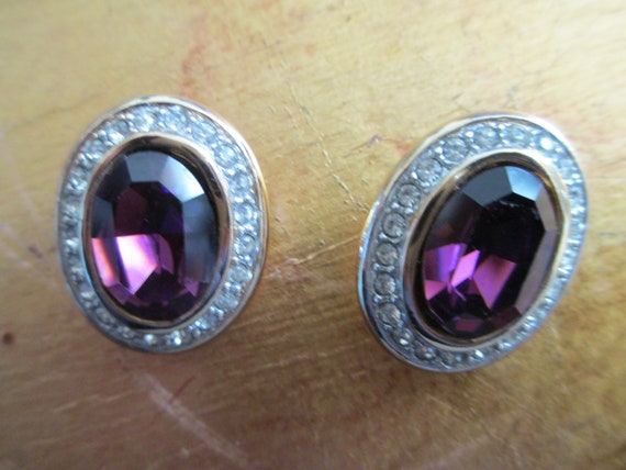 Margot Townsend bezel set oval amethyst with pave… - image 1