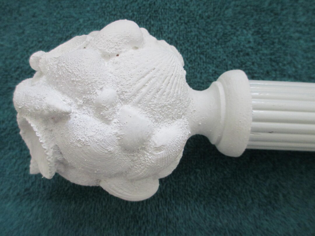 Shells Finials Seashell Finials: Nautical Coastal Decor, White Painted Shells - Etsy