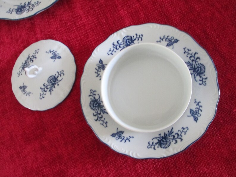 REDUCED 29 piece set of Blue Danube or Dresden by Sphinx Import 1957 almost never used excellent condition tableware