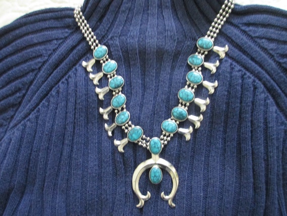 Goldette vintage faux turquoise and silver tone s… - image 1