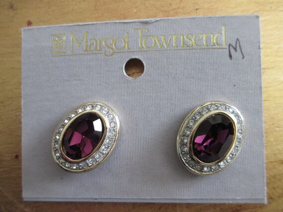 Margot Townsend bezel set oval amethyst with pave… - image 3