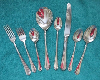 45 JUILLIARD  by Oneida stainless flatware  includes  forks , spoons , knives , serving spoons