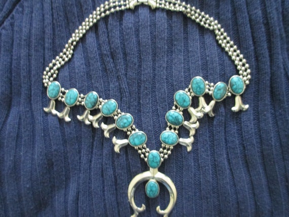 Goldette vintage faux turquoise and silver tone s… - image 8