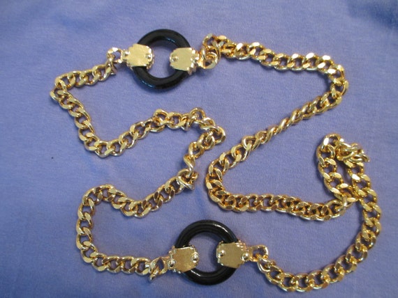 Gold tone vintage  36 "  heavy link chain necklac… - image 6