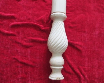 SALE New old stock unfinished  spiral chunky / thick round turned carved wood baluster / column / table leg