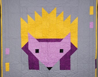 Modern Hedgehog - Baby Quilt or Wall Hanging