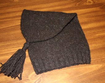 Black Shetland Wool Voyaguer Touque Sleeping Cap