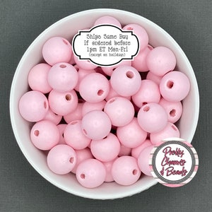 Liliful 200 Pcs Pink Wooden Beads for Crafts Axolotl Wood Beads with Holes  Round Polished Spacer Colored Beads DIY Ocean Beads Smooth Home Decor