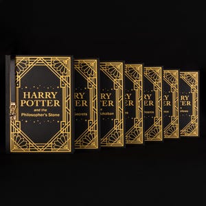 Harry Potter Series | Black + Gold Star Handmade Rebound Edition
