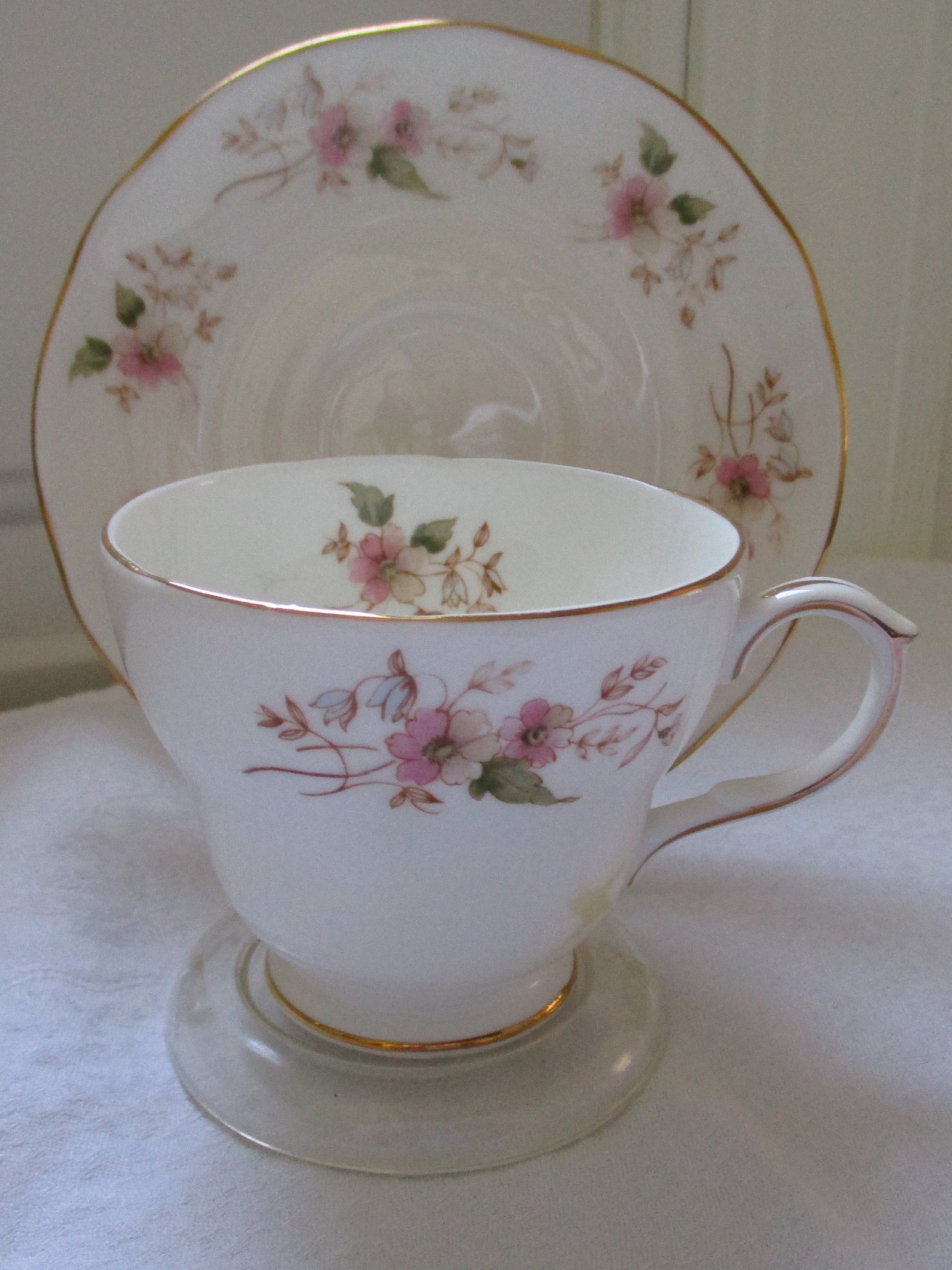 Vintage Duchess Bone China Glen Pattern Footed Etsy