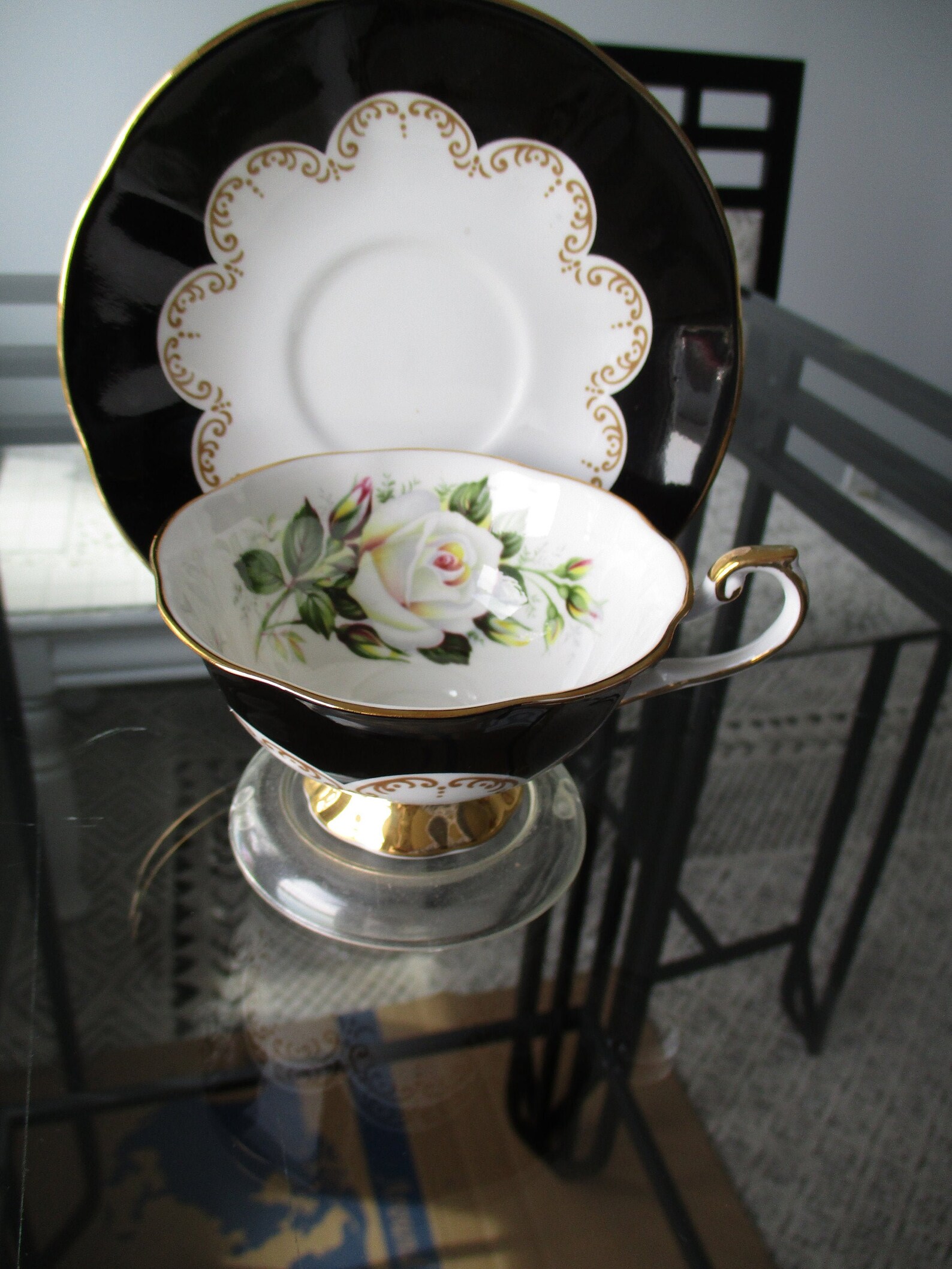 Exquisite Queen's Fine Bone China Ebony Etsy